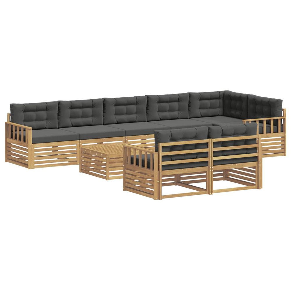 Ensemble de canapés d'extérieur 9 pc blanc et anthracite