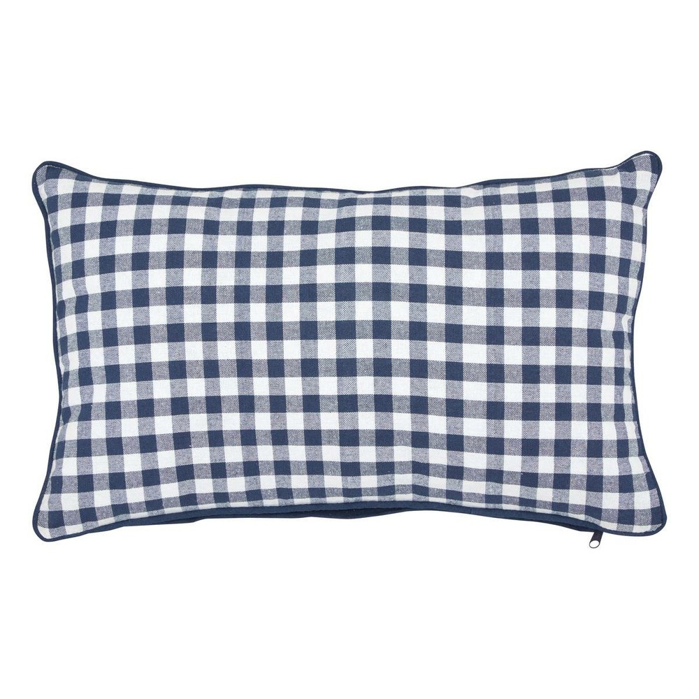 Coussin groove 50x30cm vichy bleu navy