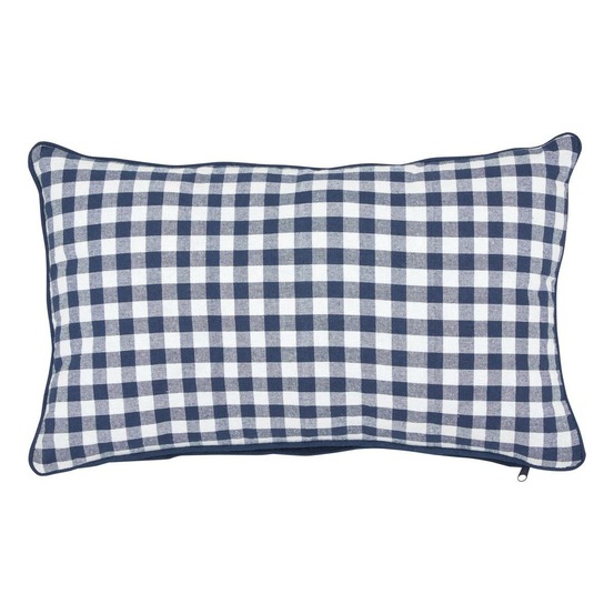 Coussin groove 50x30cm vichy bleu navy