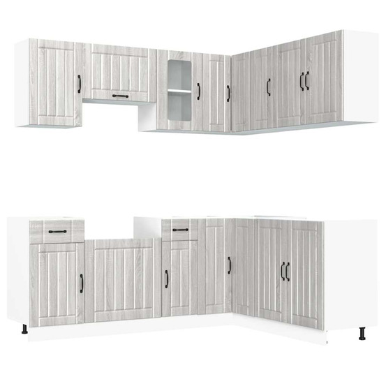 Ensemble d'armoires de cuisine 11 pcs lucca bois d'ingénierie
