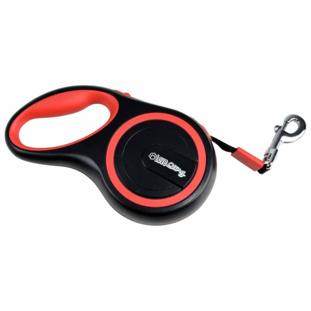 Laisse rétractable chien résistante 20cm rouge