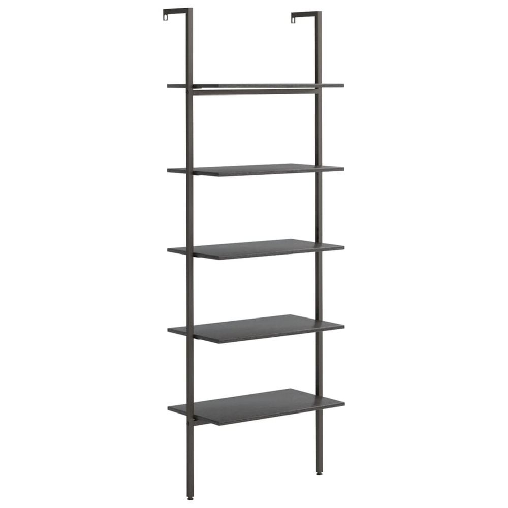 Étagère inclinée à 5 niveaux noir 64x35x185 cm