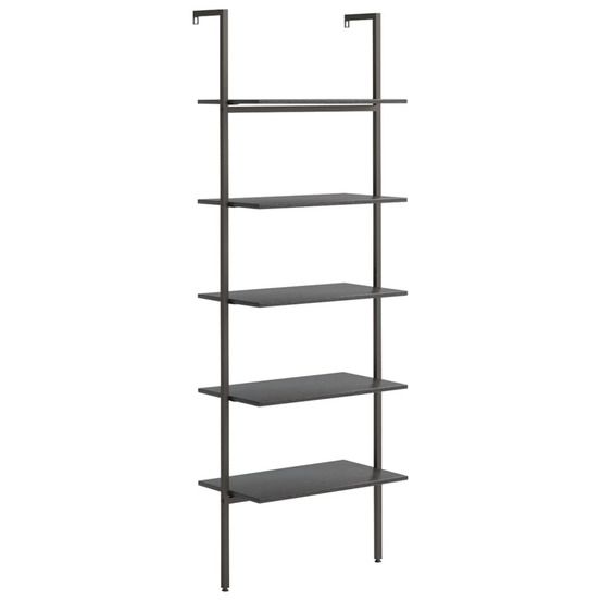 Étagère inclinée à 5 niveaux noir 64x35x185 cm