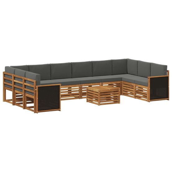Ensemble de canapés d'extérieur 8 pc naturel et anthracite