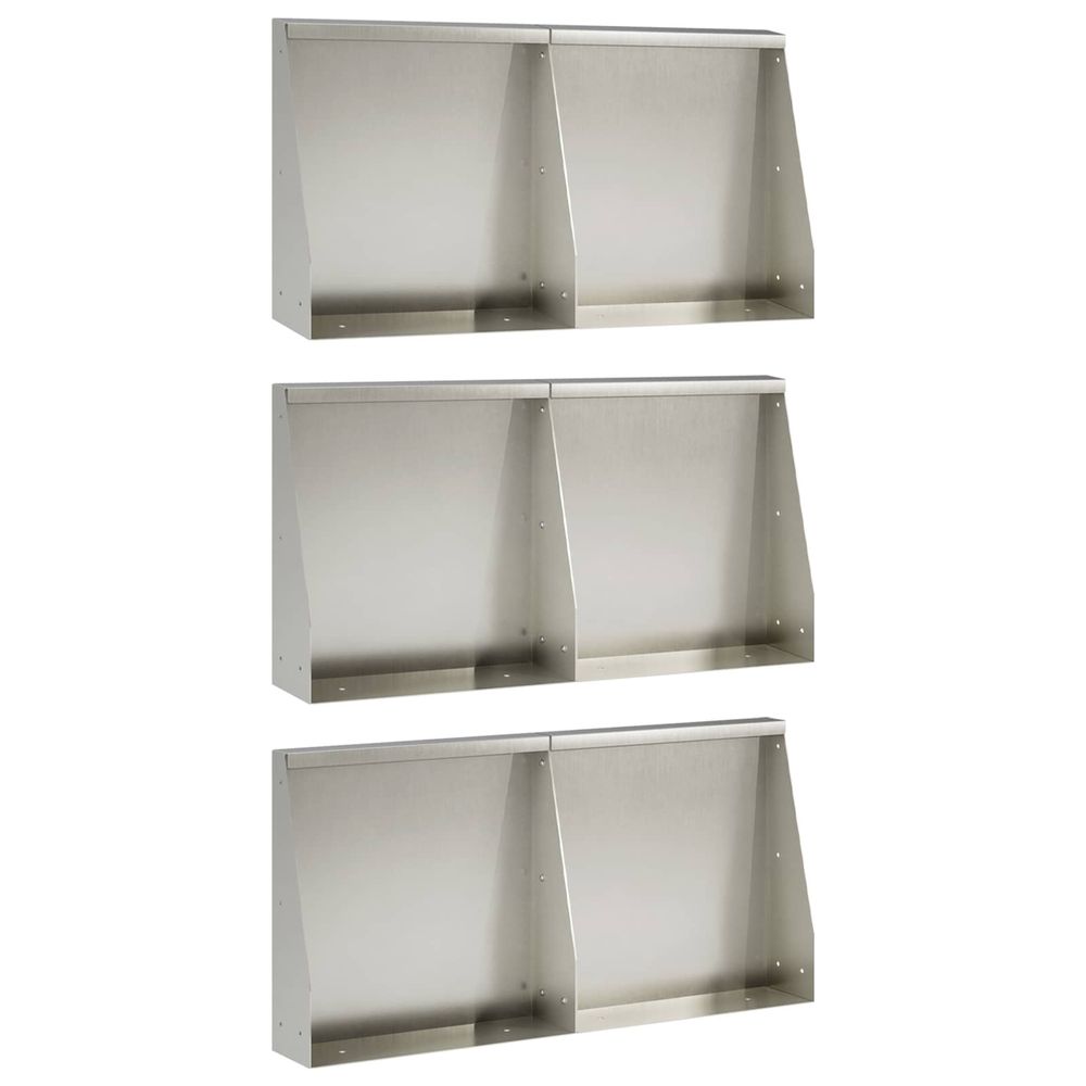 Mur de soutènement 6 pc 40 x 12 x 50 cm acier inoxydable