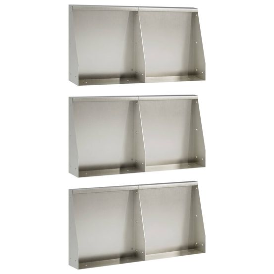 Mur de soutènement 6 pc 40 x 12 x 50 cm acier inoxydable