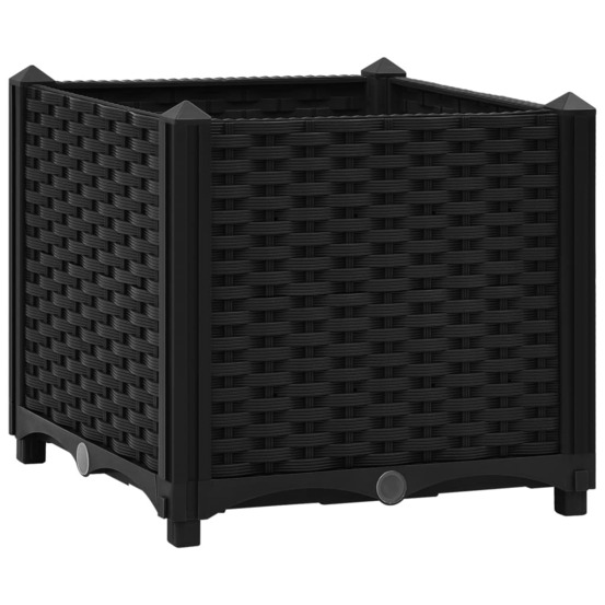 Jardinière lit surélevé plantes fleurs jardin 40 x 40 cm polypropylène noir