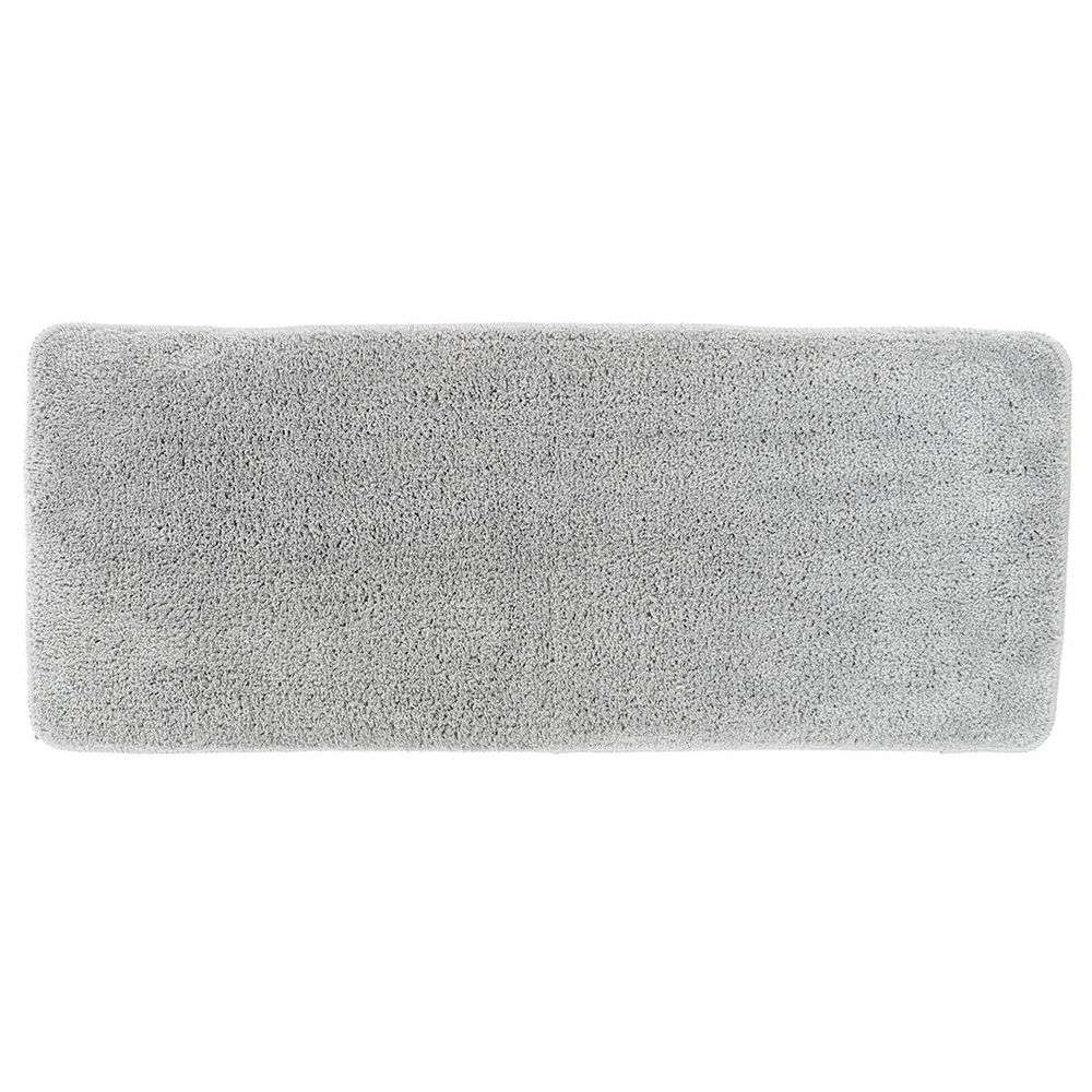 Tapis microfibre double vasque 50x120 cm dessous latex - gris clair