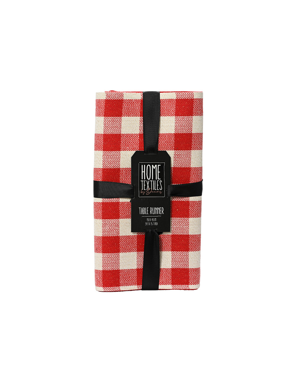Chemin de table à carreaux rouges, 30x0,1x150cm.basics