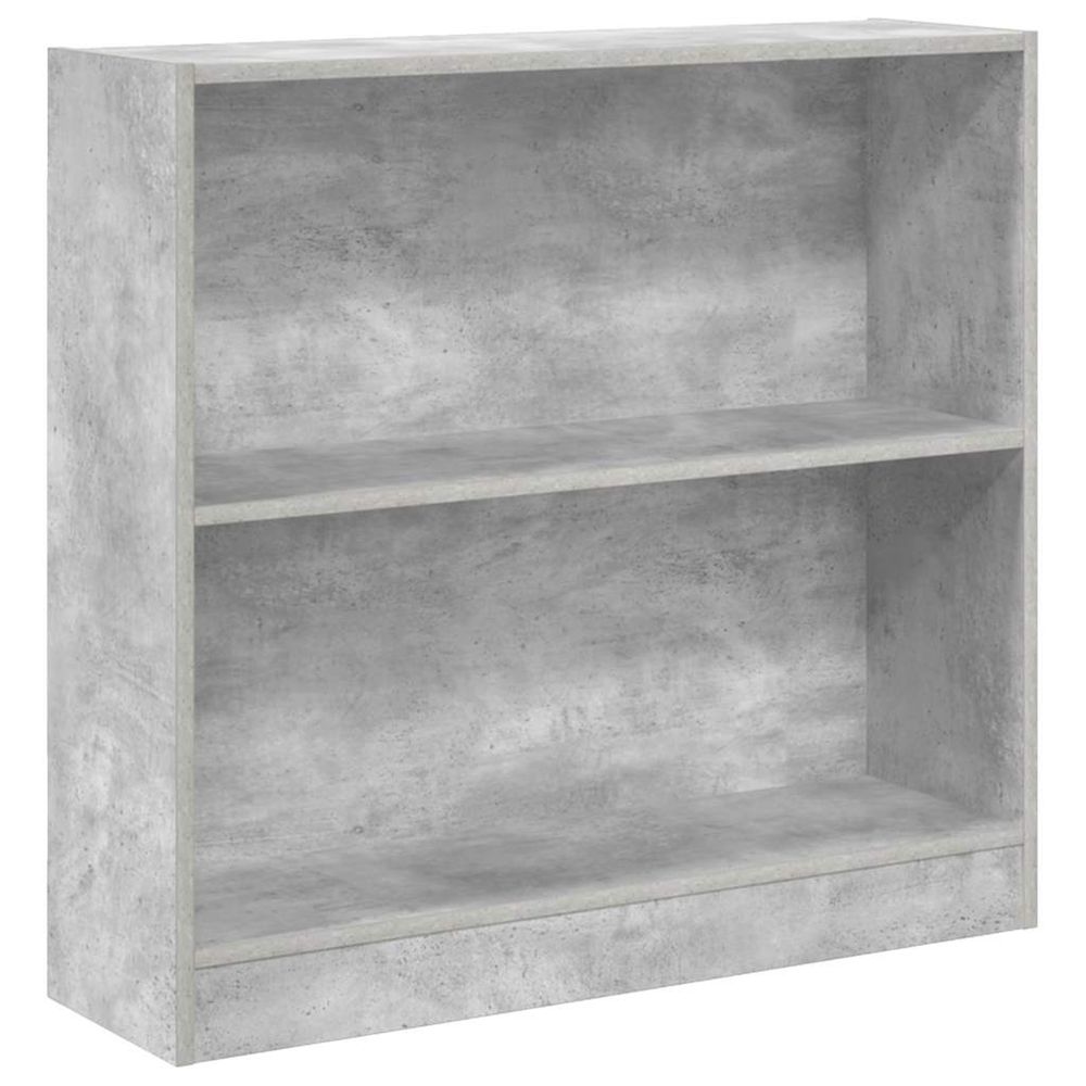 Bibliothèque gris béton 80x24x75 cm bois d'ingénierie