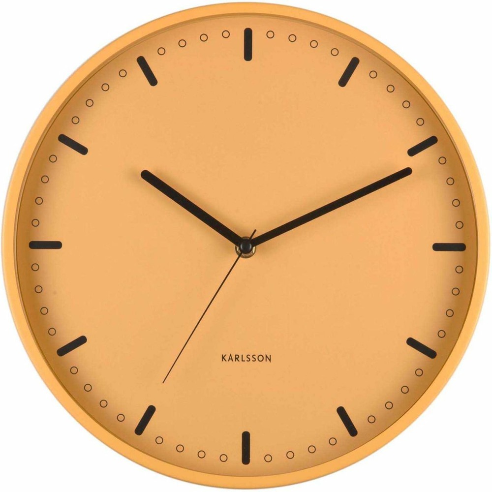 Horloge murale en aluminium cool retro jaune
