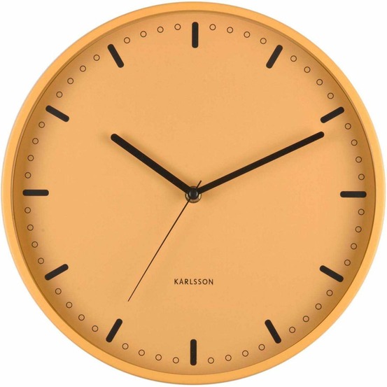 Horloge murale en aluminium cool retro jaune