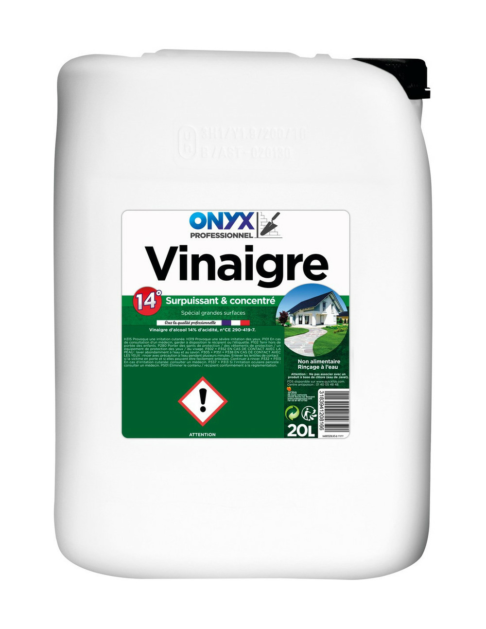 Vinaigre d'alcool 14° bidon 20 litres - onyx