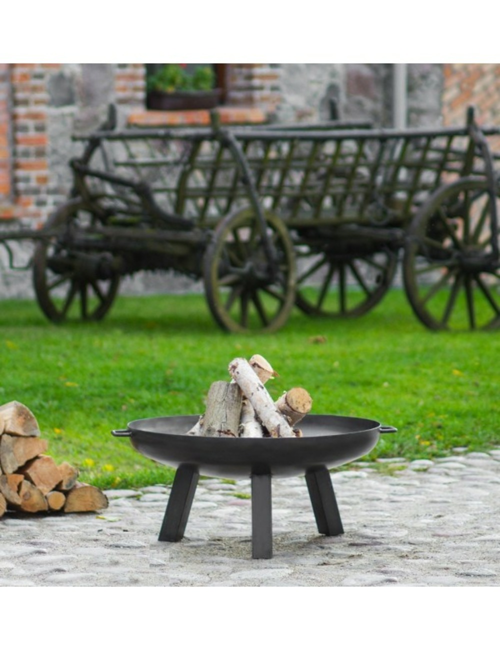 Brasero de jardin polo en acier-braséro seul-ø 70cm--