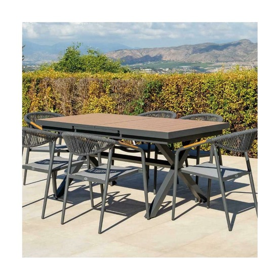 Salon de jardin en aluminium 6 personnes mali - venus