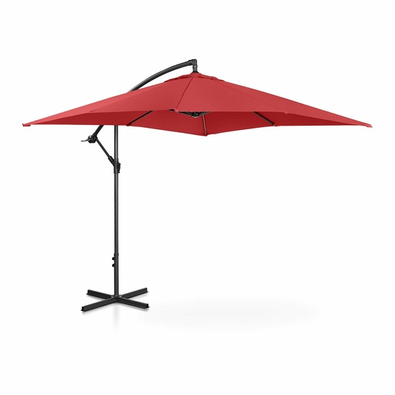 Parasol déporté rectangulaire 250 x 250 cm inclinable bordeaux