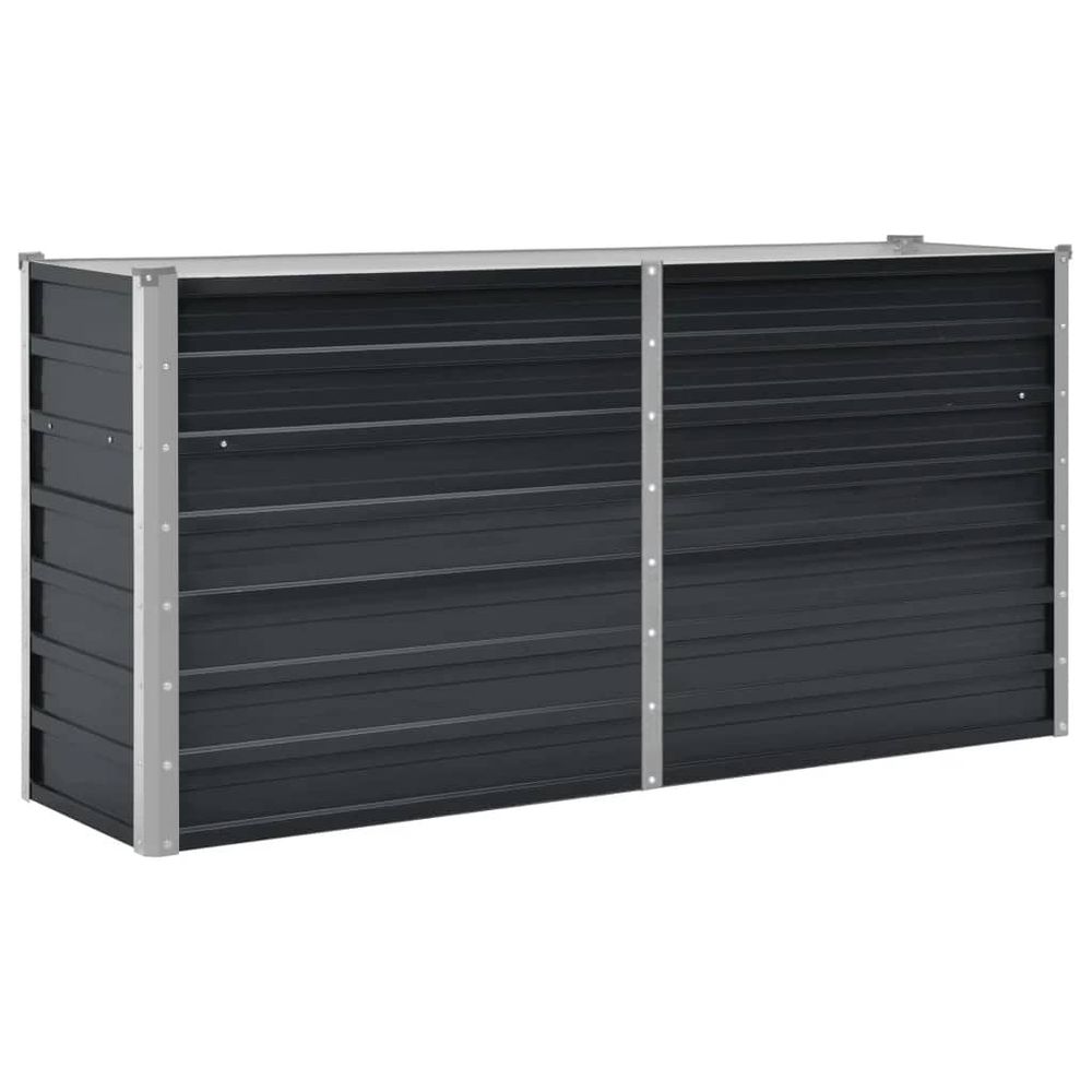 Lit surélevé de jardin anthracite 160x40x77 cm acier galvanisé