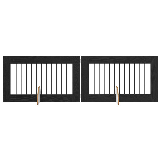 Portillon pour chien avec supports 2 pcs chêne noir 100 x 60 cm