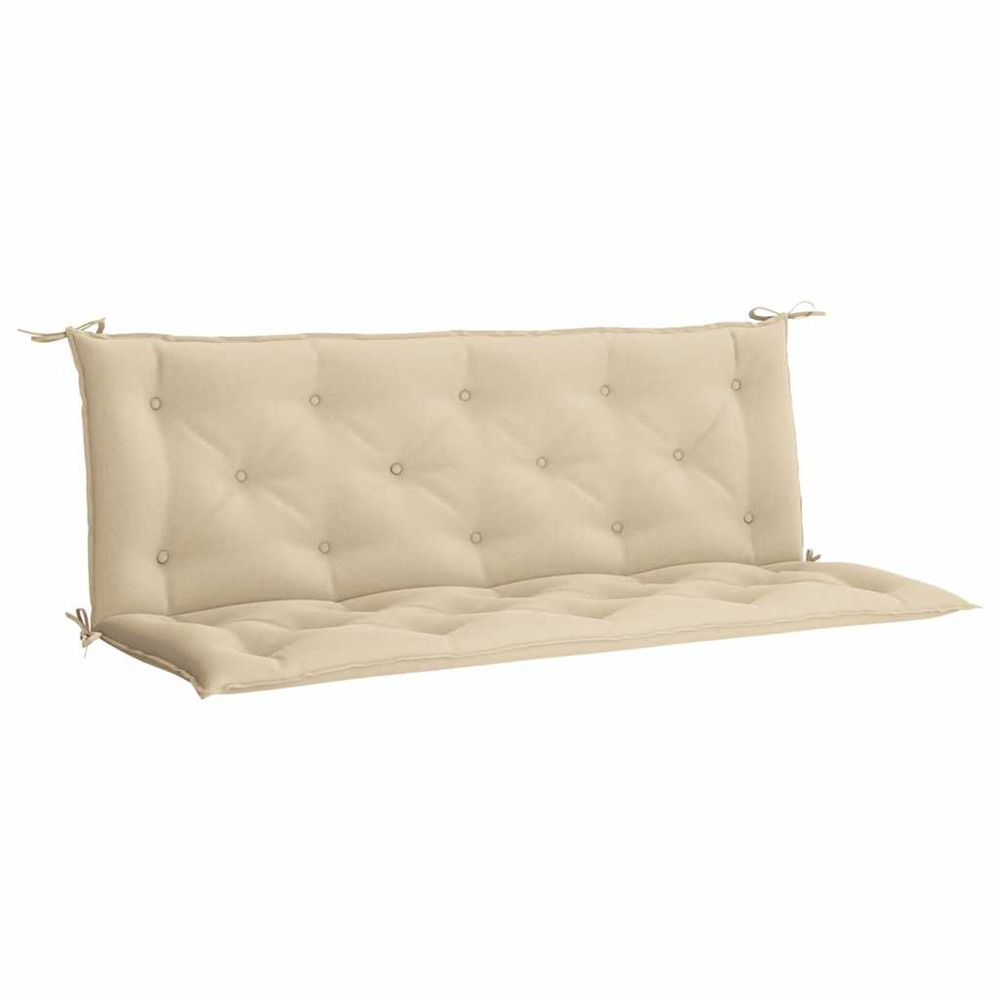 Coussin de banc de jardin beige 150x(50+50)x7 cm tissu oxford
