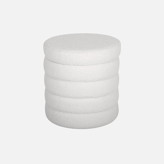 Tabouret en bouclettes avec coffre de rangement intégré