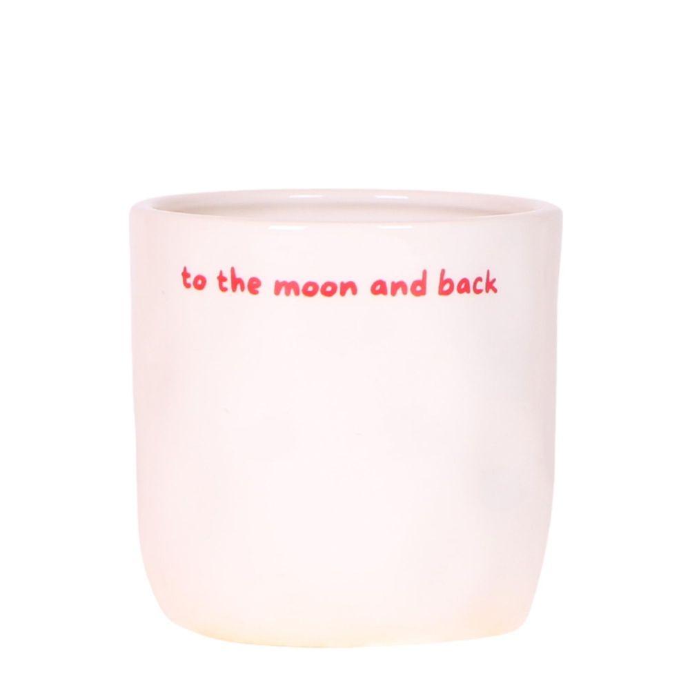 Cache-pot céramique « to the moon and back » - message tendre à offrir - pot de 9cm