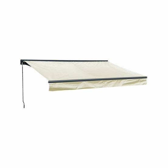 Store banne saule 2,95 × 2,5m avec semi-coffre - toile beige et structure grise