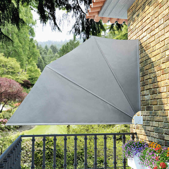 Auvent latéral pliable de balcon gris 160 x 240 cm