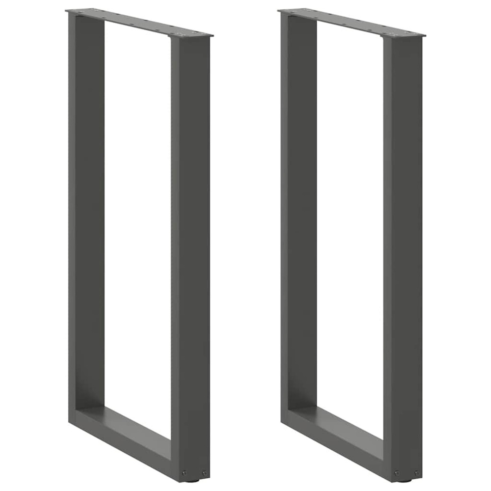 Pieds de table de bar en u 2 pièces anthracite 60 x (100-101) cm acier