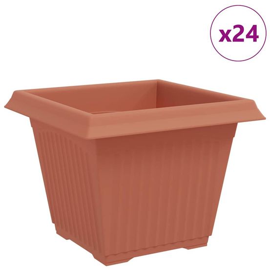 Pot de fleurs carré 24 pc rouge brique 28,5 x 28,5 x 22 cm