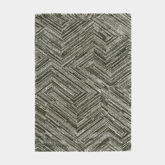 Tapis ultra-doux - minimaliste - anthracite dessin graphique crème - 120 x 170 cm