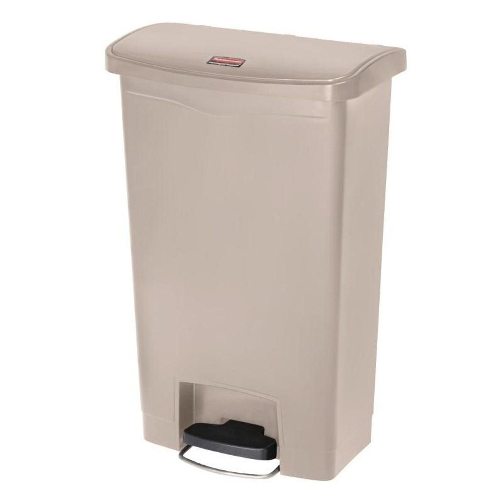 Poubelle à pédale frontale slim jim beige 50l - rubbermaid