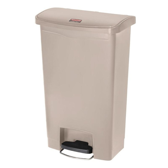 Poubelle à pédale frontale slim jim beige 50l - rubbermaid