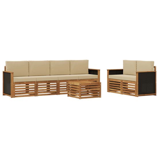 Ensemble de canapés d'extérieur 7 pc naturel et beige