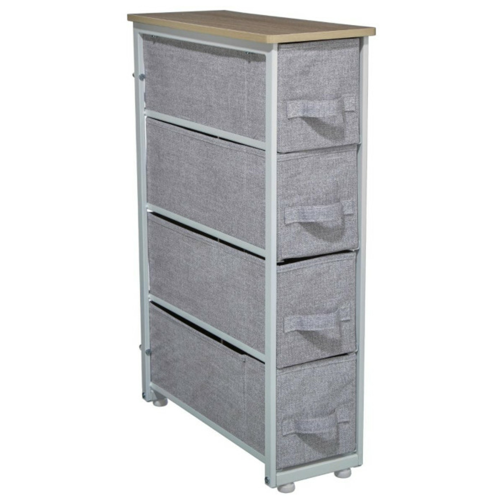 Meuble de rangement 4 tiroirs 74cm gris clair