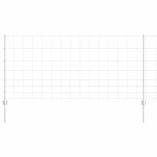 Clôture avec poteau argenté 1 x 50 m acier