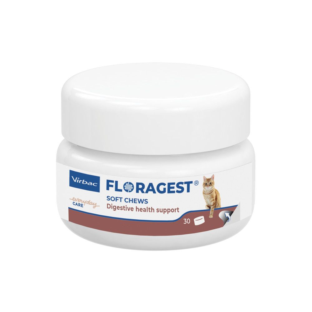 Floragest virbac - complément alimentaire digestif pour chat 30 bouchées