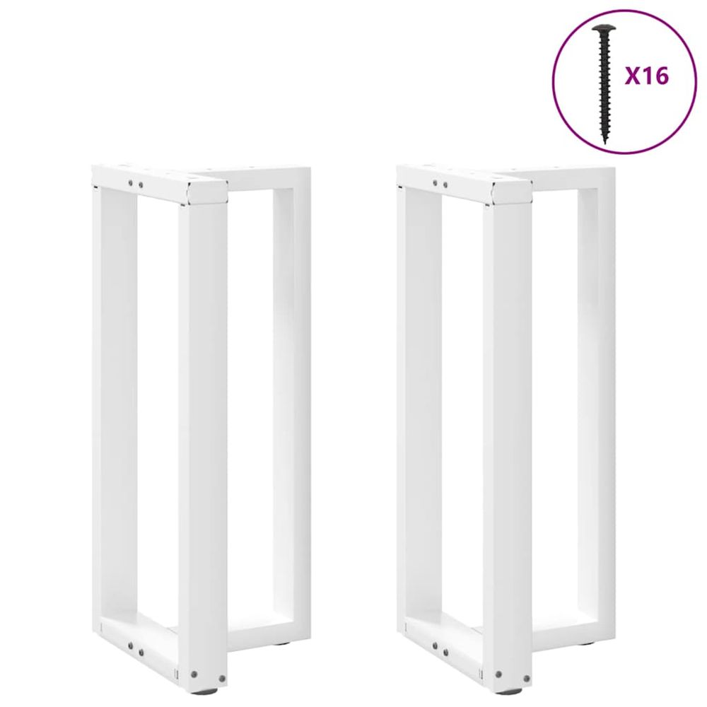 Pieds de table de bar en t, 2 pièces, blanc, 40 x 35 x (90-91) cm, acier