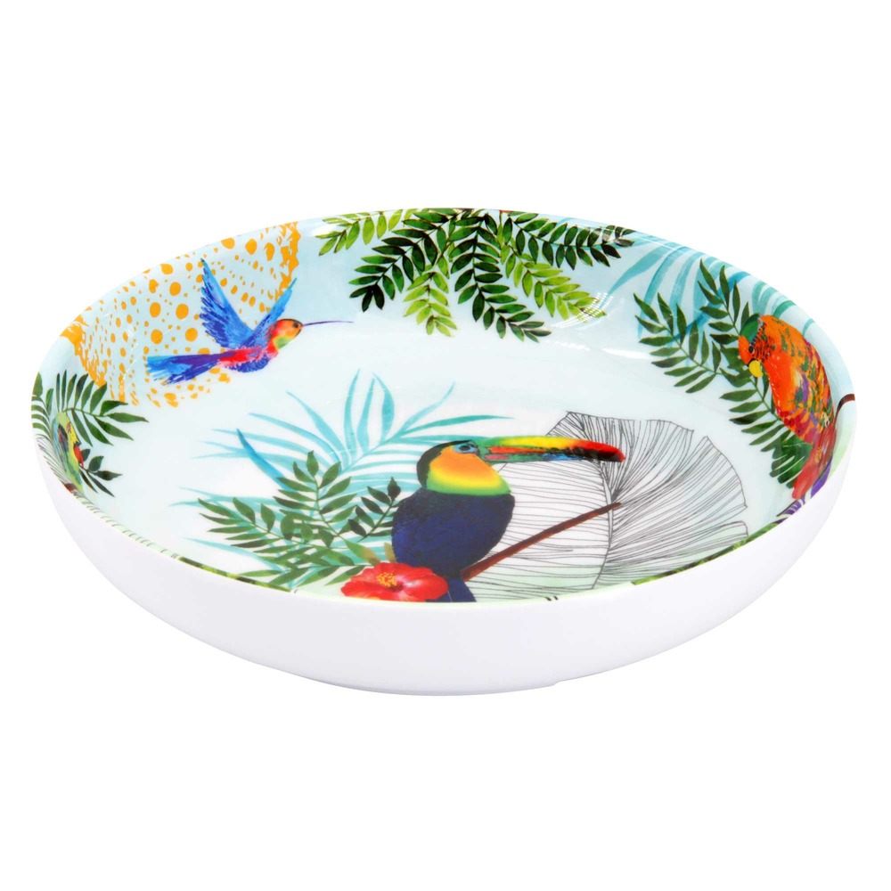 Assiette creuse en mélamine - 20 cm - toucans de rio