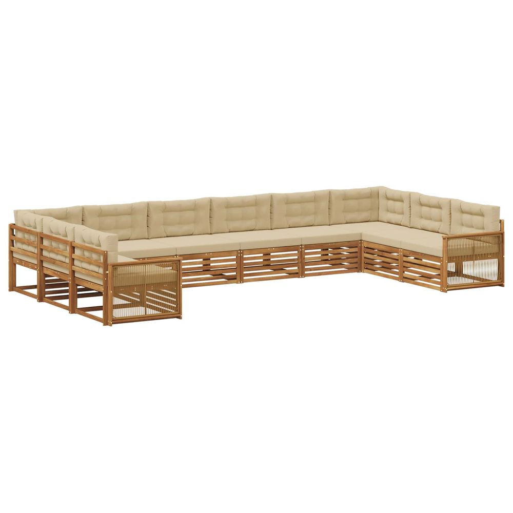 Ensembles de canapés 10 pc bois d'acacia massif