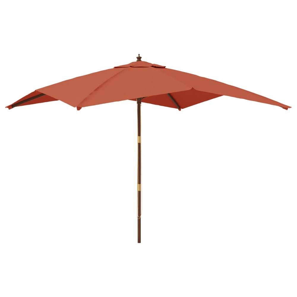 Parasol de jardin avec mât en bois terre cuite 300x300x273 cm