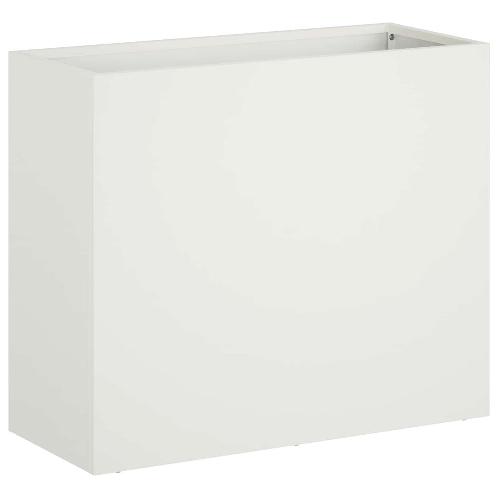 Cache-pot de jardin blanc 50 x 20 x 40 cm acier laminé à froid