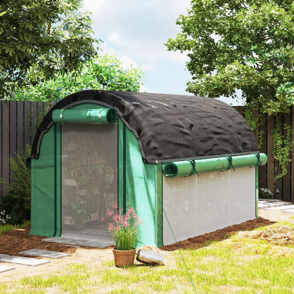Serre tunnel acier et bâche pe pour potager protection anti-uv 3x2x2m vert - comfortxl outdoor living