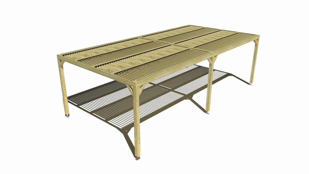 Pergola bois • 8m x 4m • indépendante • sens largeur • lames orientables bioclimatiques incluses • livraison comprise