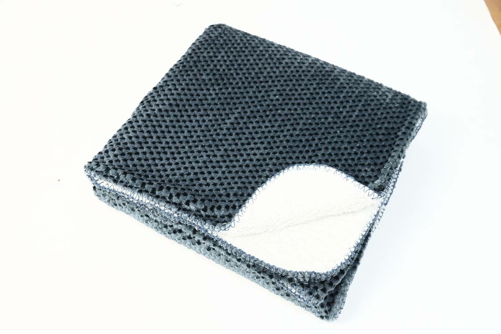 Plaid flanelle effet sherpa lyno bleu 170x130cm