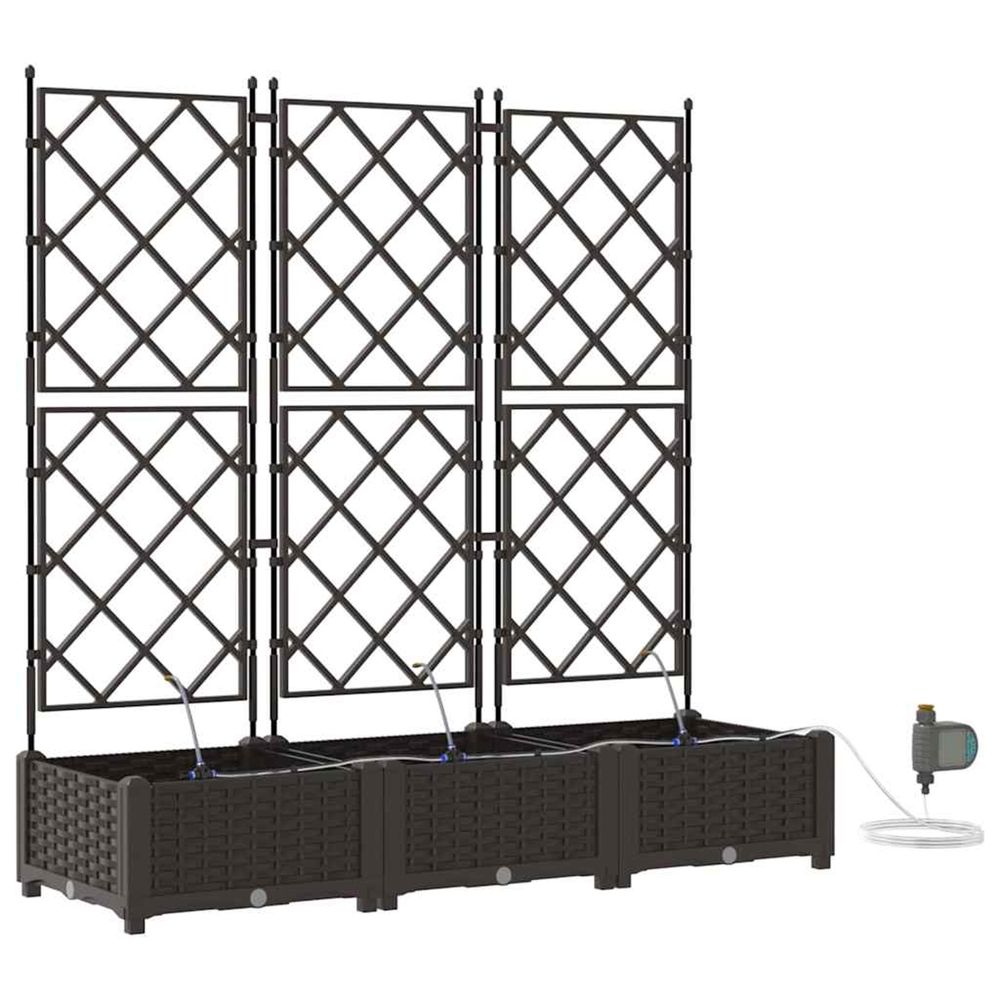 Cache-pot de jardin 3 pc marron 120 x 40 x 126 cm pp