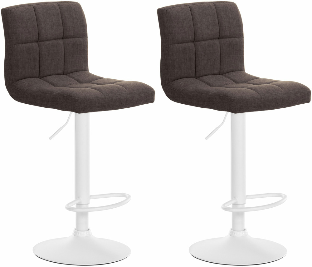 Lot de 2 tabourets de bar calma tissu blanc