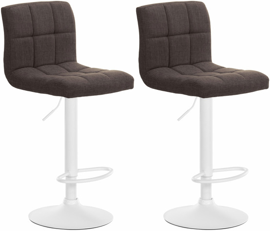 Lot de 2 tabourets de bar calma tissu blanc