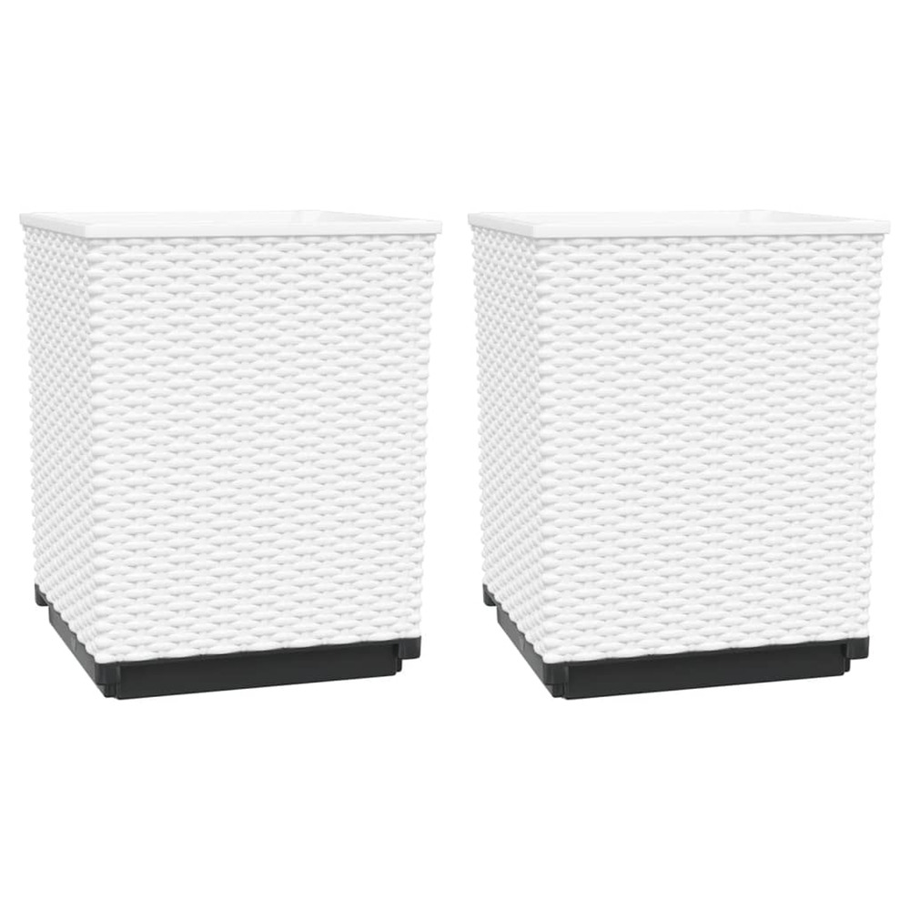 Jardinière d'extérieurs 2 pcs blanc 30x30x37 cm polypropylène