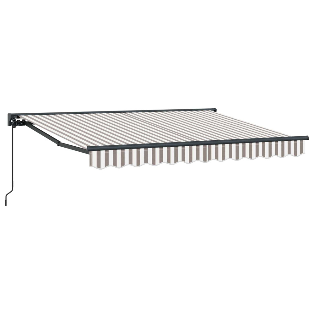 Auvent rétractable manuel gris clair et blanc 3,5 x 2 m