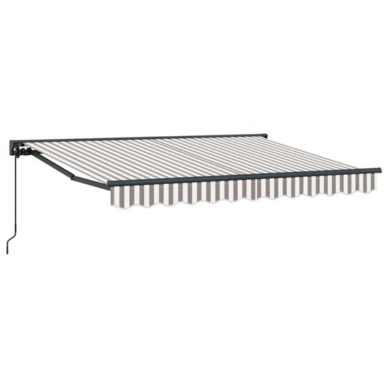 Auvent rétractable manuel gris clair et blanc 3,5 x 2 m